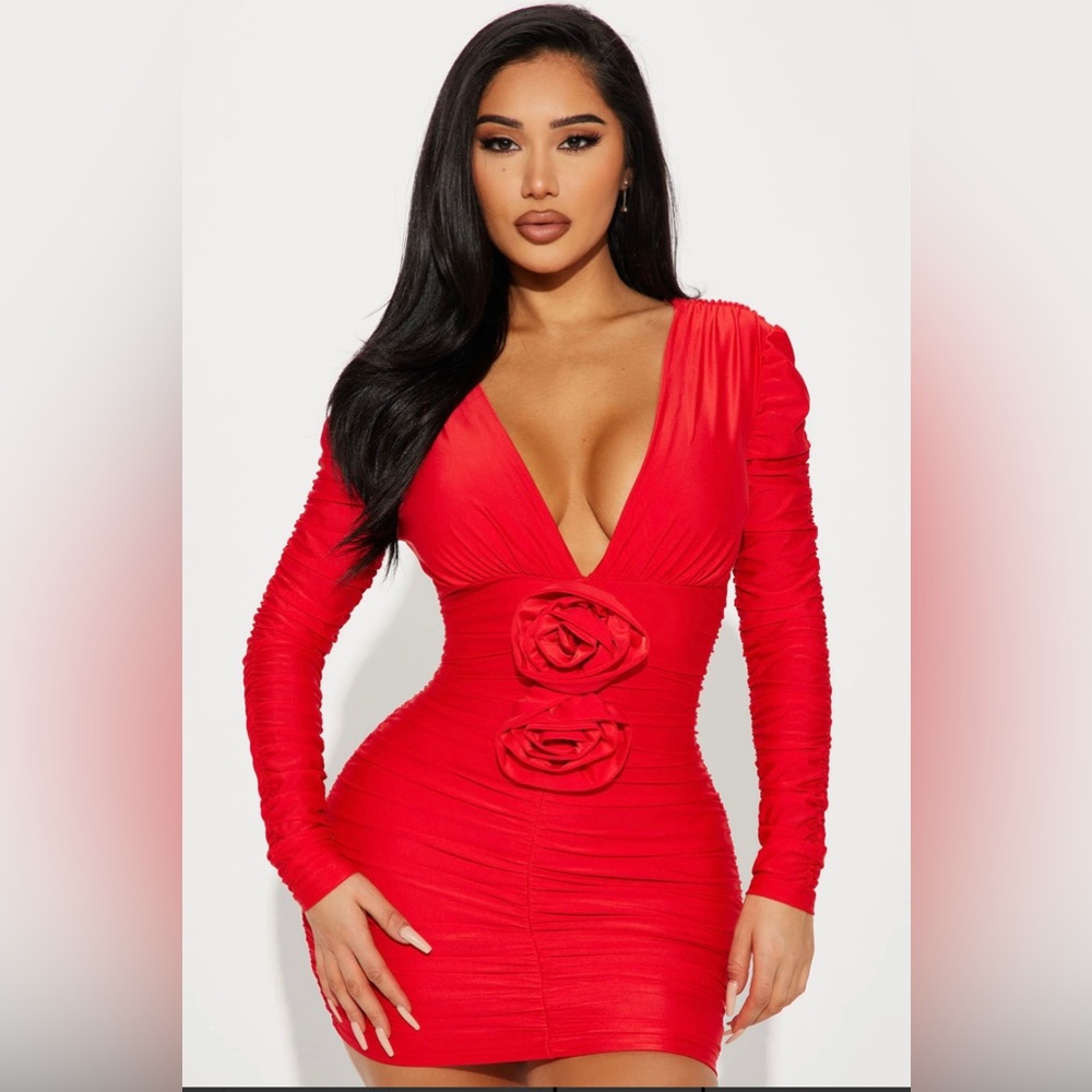 Red dress Fashion Nova new never worn